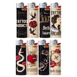 Bic Barquette De 50 Briquets J26 Tattoo 5 Bic Barquette De 50 Briquets J26 Tattoo -Fumeurs Fournitures Magasin barquette de 50 briquets j26 tattoo 1