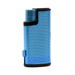 Briquet Turbo Métal Avec Perce Cigare Intégrer - Bleu