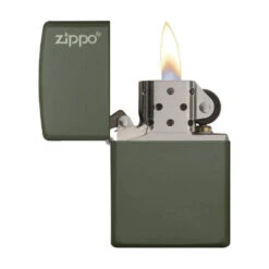 Briquet Zippo Logo - Vert Mat 6 Briquet Zippo Logo - Vert Mat -Fumeurs Fournitures Magasin briquet zippo logo vert mat 1