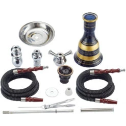 Chicha Al Malik - Double Tuyaux - Or 11 Chicha Al Malik - Double Tuyaux - Or -Fumeurs Fournitures Magasin chicha al malik double tuyaux or 4