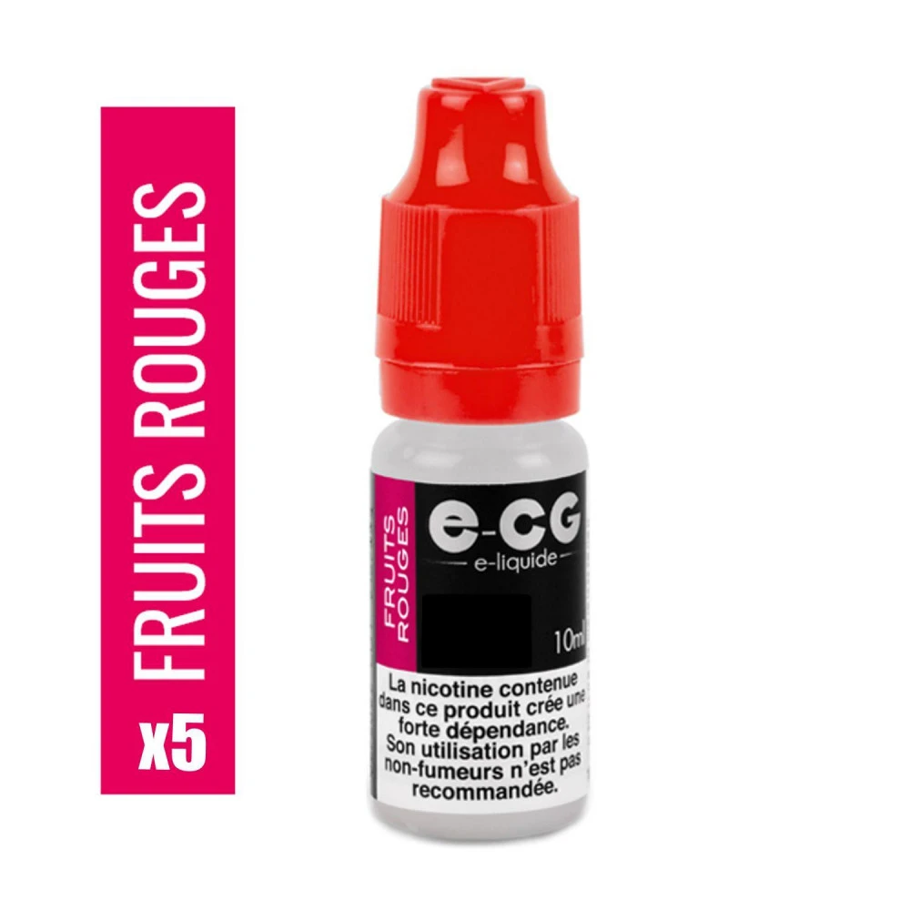 Lot De 5 Flacons E-CG - Goût Fruits Rouges 3 Mg/ml 3 Lot De 5 Flacons E-CG - Goût Fruits Rouges 3 Mg/ml