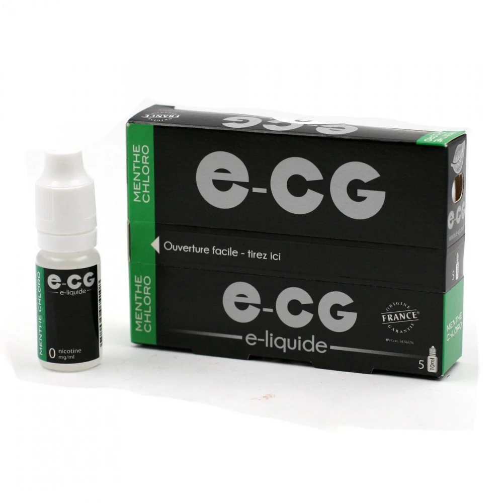 Lot De 5 Flacons E-CG - Menthe Chloro 0 Mg/ml 3 Lot De 5 Flacons E-CG - Menthe Chloro 0 Mg/ml