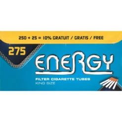 Lot De 9 Boites De 275 Tubes à Cigarettes Energy -Fumeurs Fournitures Magasin lot de 9 boites de 275 tubes a cigarettes energy 3