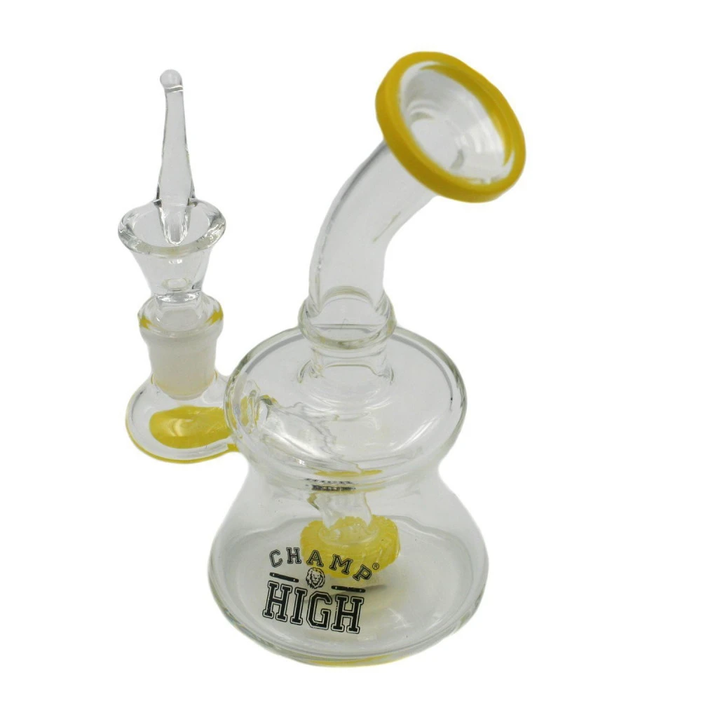 Champ Pipe - Bong En Verre - 16cm Jaune 4 Champ Pipe - Bong En Verre - 16cm Jaune – Image 2