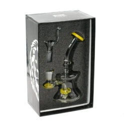 Champ Pipe - Bong En Verre - 16cm Jaune 7 Champ Pipe - Bong En Verre - 16cm Jaune -Fumeurs Fournitures Magasin pipe bong en verre 16cm jaune 2