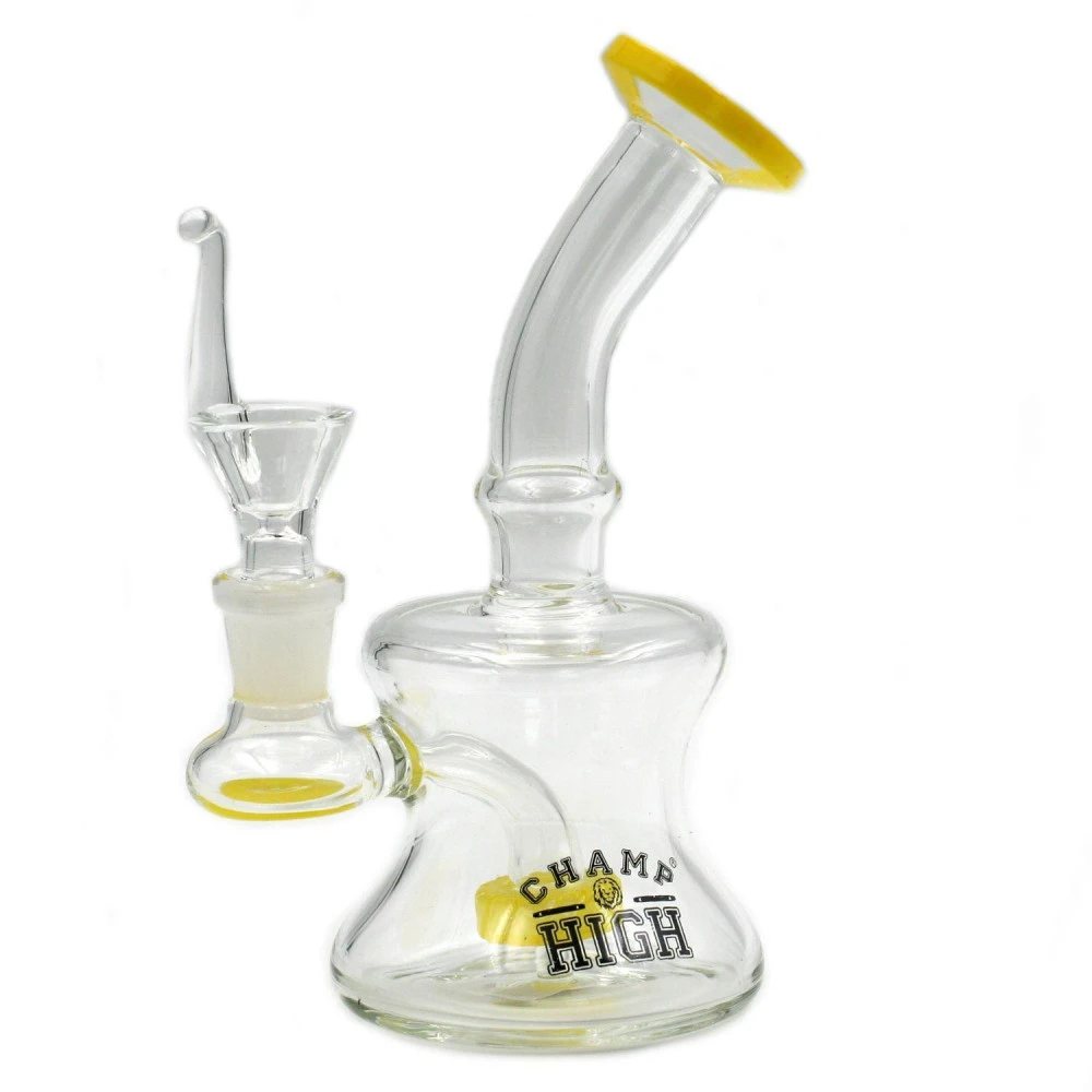 Champ Pipe - Bong En Verre - 16cm Jaune 3 Champ Pipe - Bong En Verre - 16cm Jaune