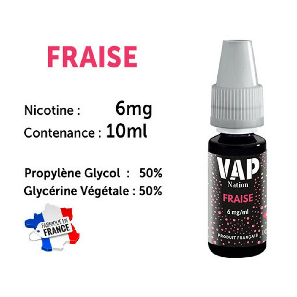 Vap Nation Lot De 5 Liquides - Fraise 6 Mg 3 Vap Nation Lot De 5 Liquides - Fraise 6 Mg