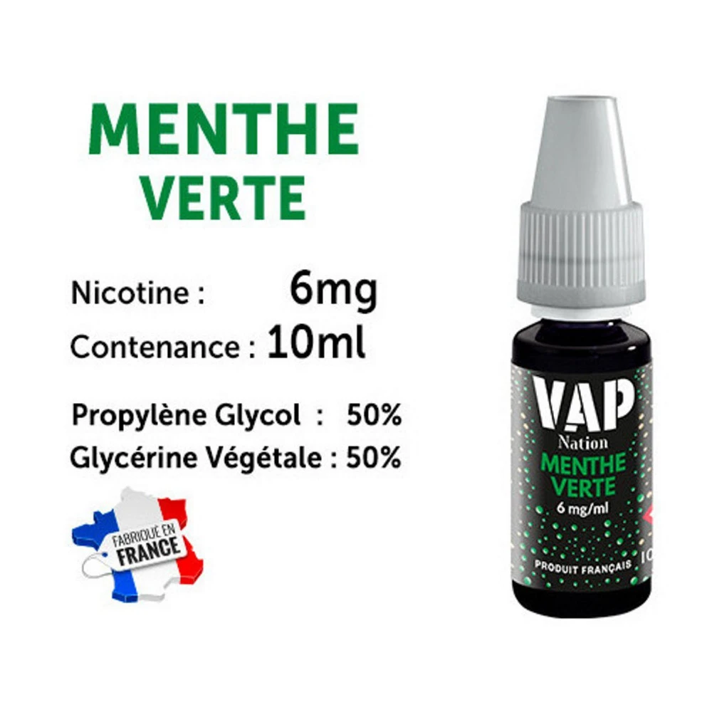 Vap Nation Lot De 5 Liquides - Menthe Verte 6 Mg 3 Vap Nation Lot De 5 Liquides - Menthe Verte 6 Mg