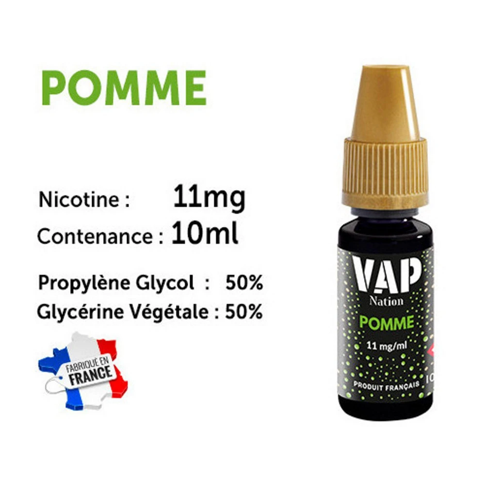Vap Nation Lot De 5 Liquides - Pomme 11 Mg 3 Vap Nation Lot De 5 Liquides - Pomme 11 Mg